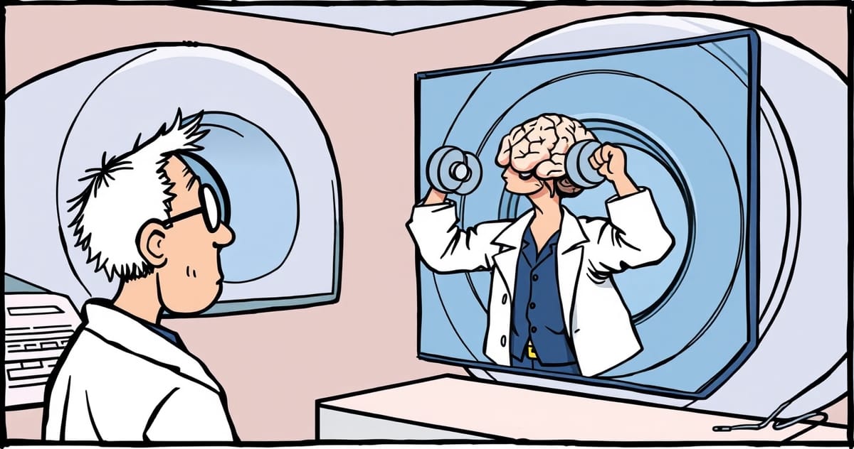 GLP-1 neuroprotection brain — comic illustration