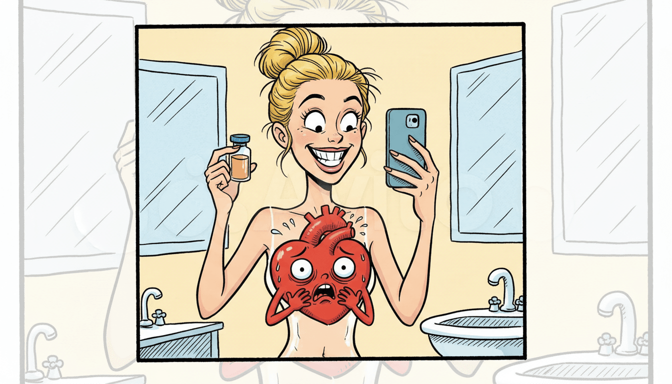 GLP-1 cardiovascular risks — comic illustration