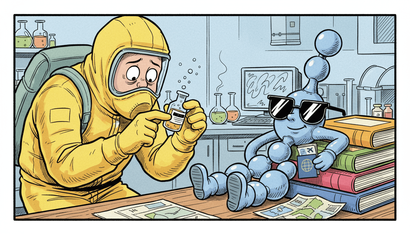 Safe peptide sourcing — comic illustration